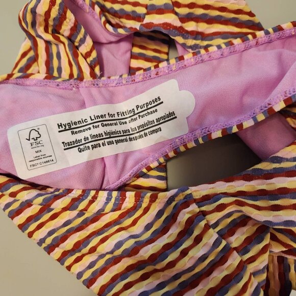 No Boundaries Women's High-Waisted Striped Bikini Bottom Size XL - Picture 6 of 7